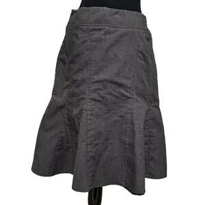 Larry Levine Sz 8 Women's Midi Flared Skirt Academia Boho Whimsigoth Gray Career